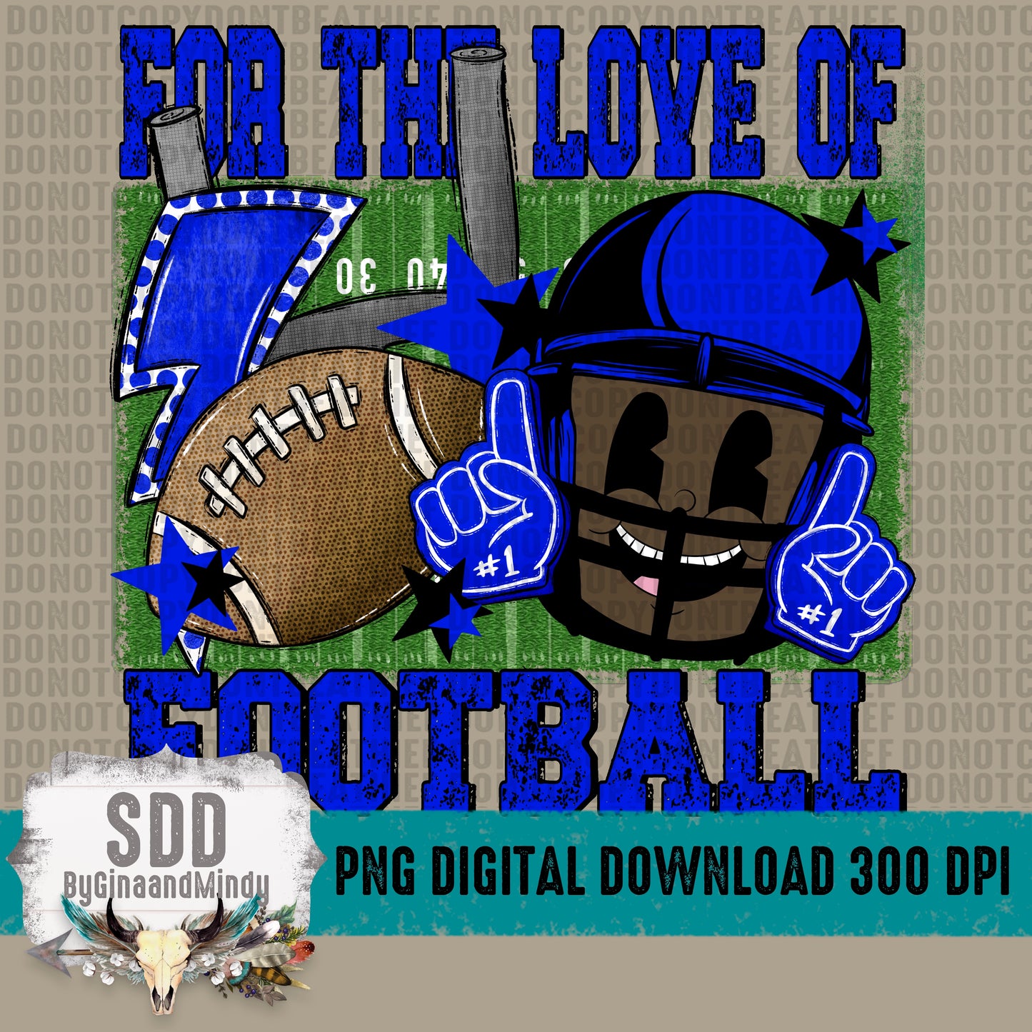 For the Love of Football Royal Blue