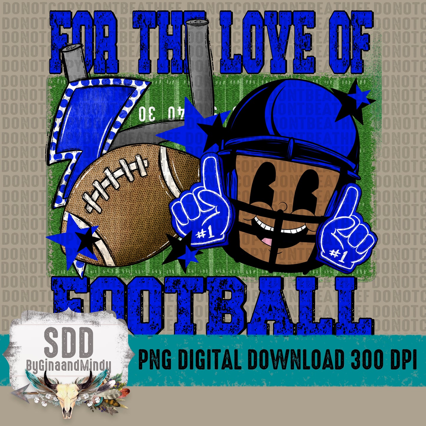 For the Love of Football Royal Blue