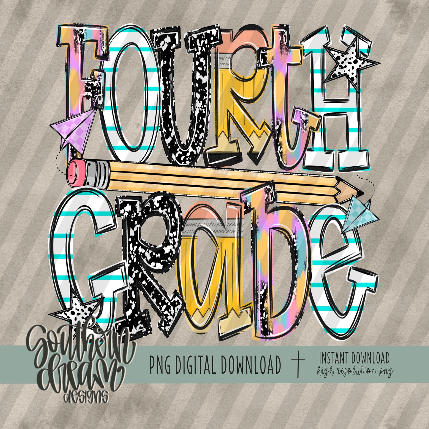 School Doodle Collection; Fourth Grade