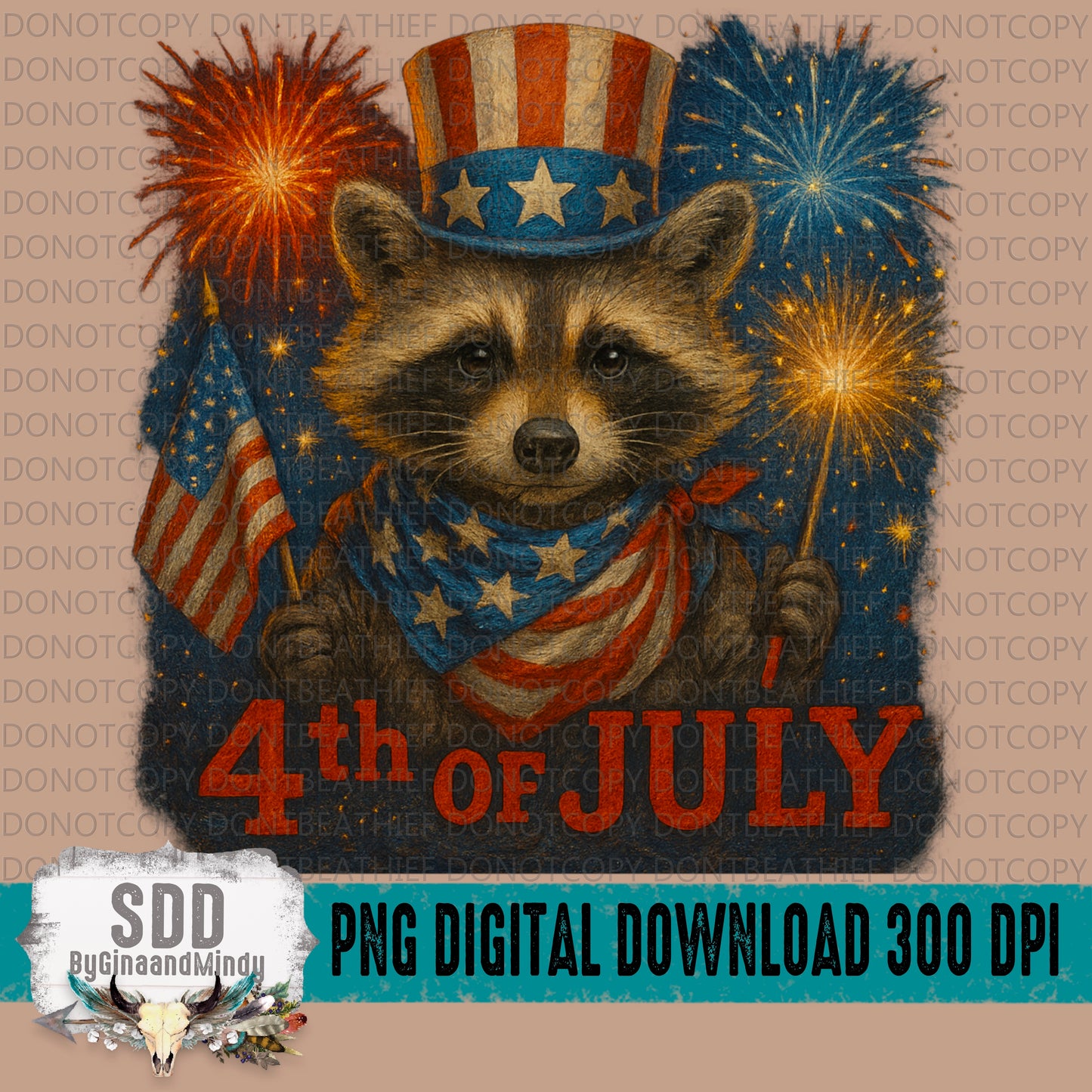 Fourth of July Raccoon
