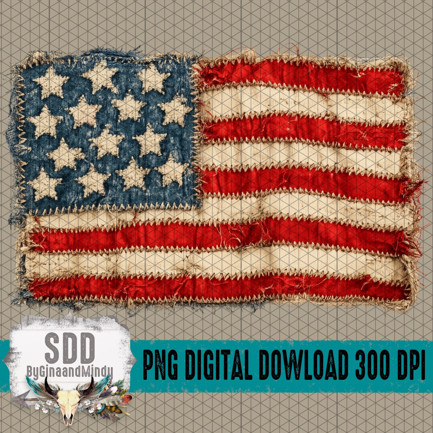 Frayed Textured Flag