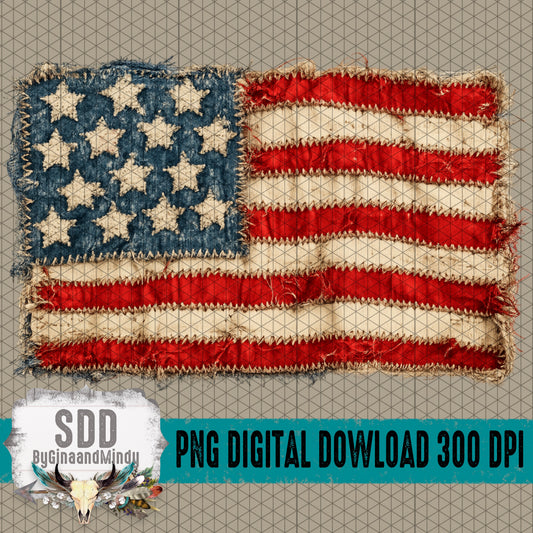 Frayed Textured Flag