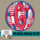Patriotic Brush Strokes Circle DIY/Personalize; G