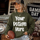 Gildan 18000 Military Green Football Game Day Mockup