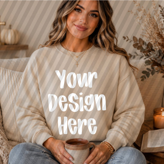 Sand Fall Faith Crewneck Mockup