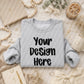 Sport Grey Folded Faith Crew Sweatshirt Mockup