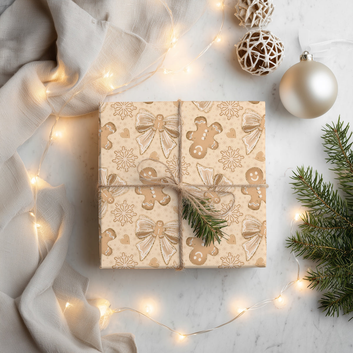 Gingerbread Bow Christmas Seamless Bundle