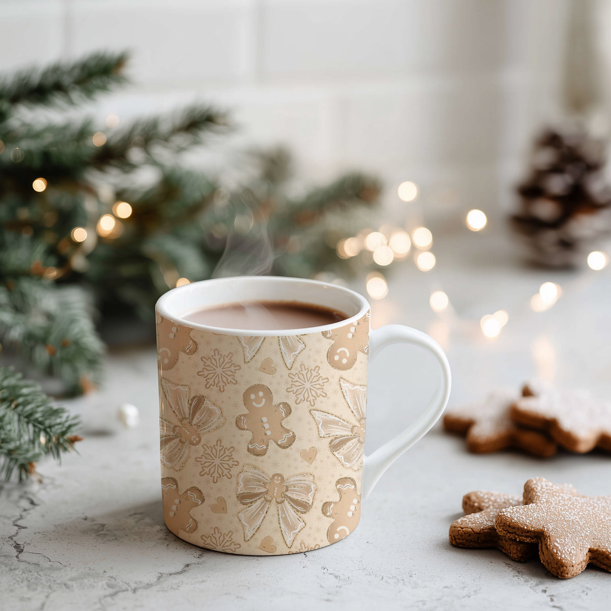 Gingerbread Bow Christmas Seamless Bundle