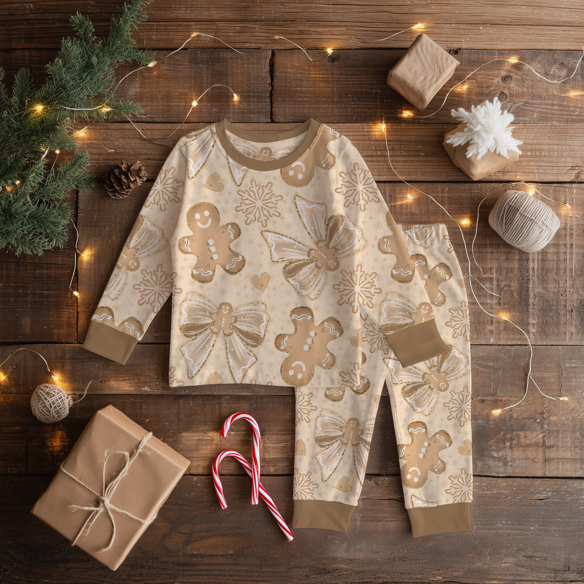 Gingerbread Bow Christmas Seamless Bundle
