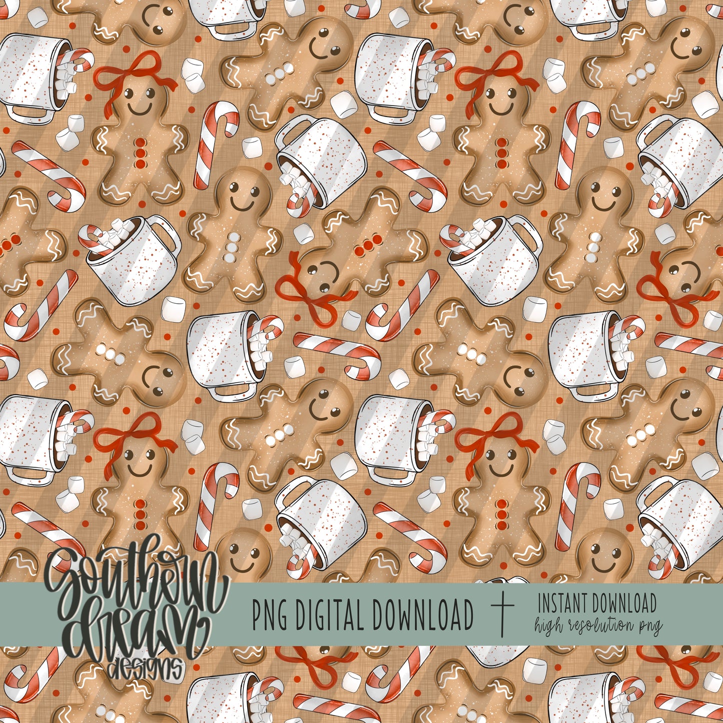 Gingerbread and Cocoa Seamless Digital Paper BUNDLE