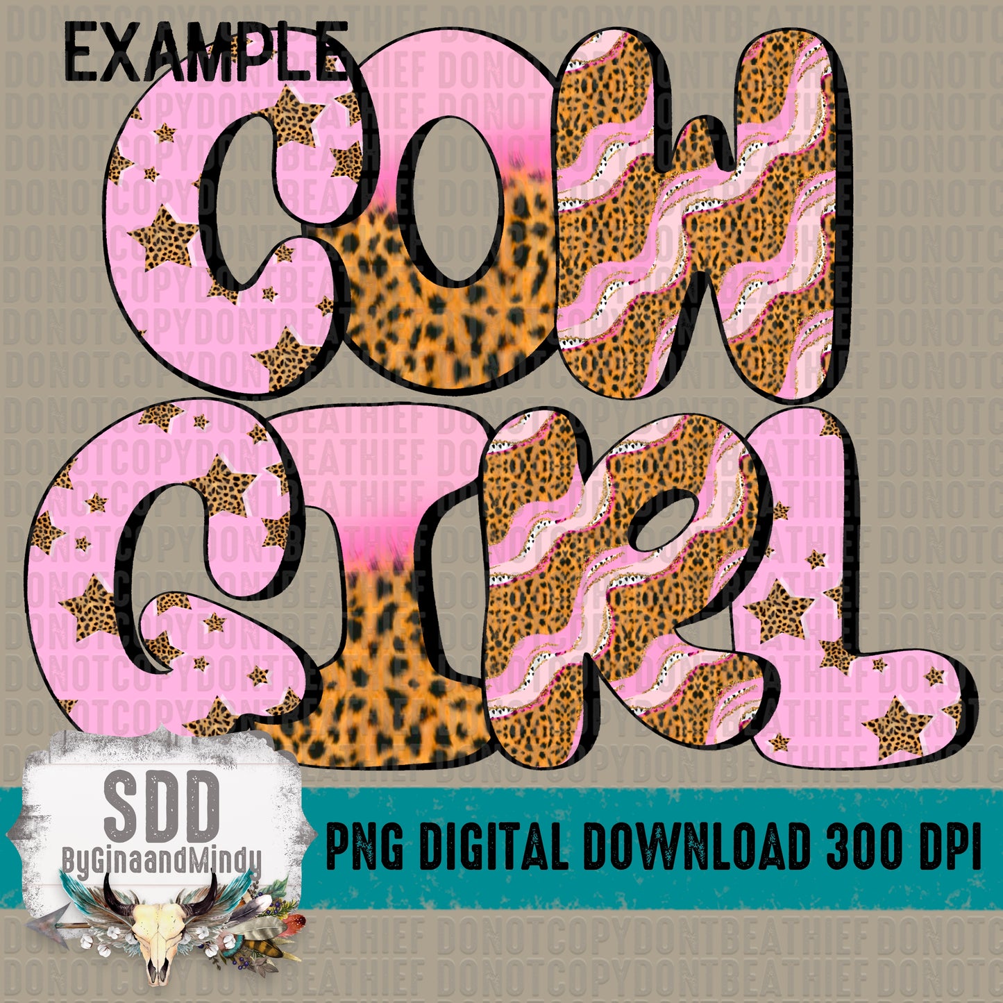 Girly Leopard (3 Sets Uppercase & Lowercase Only)