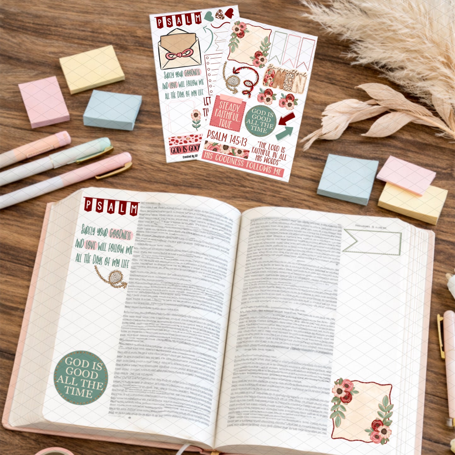 God is Good Floral Bible Journaling Sticker Set