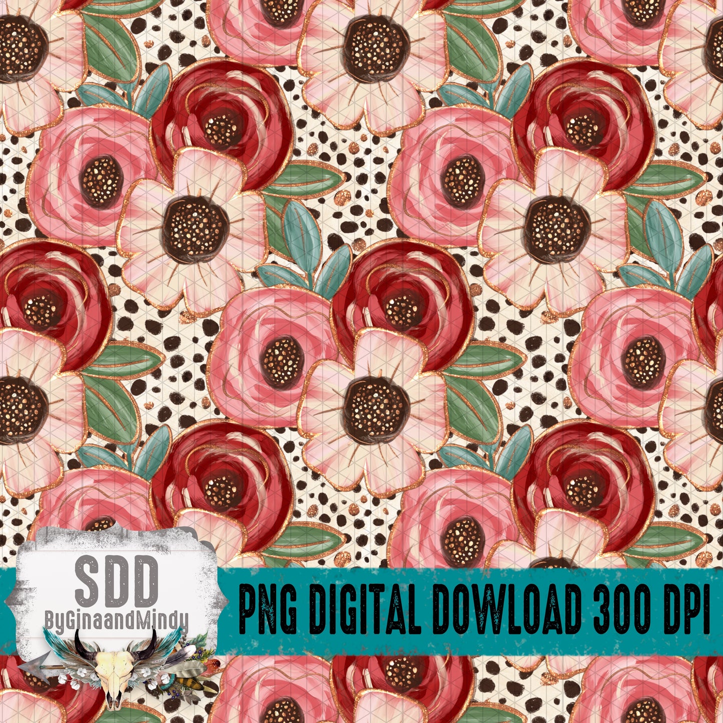 Golden Petal Whimsy Seamless Bundle