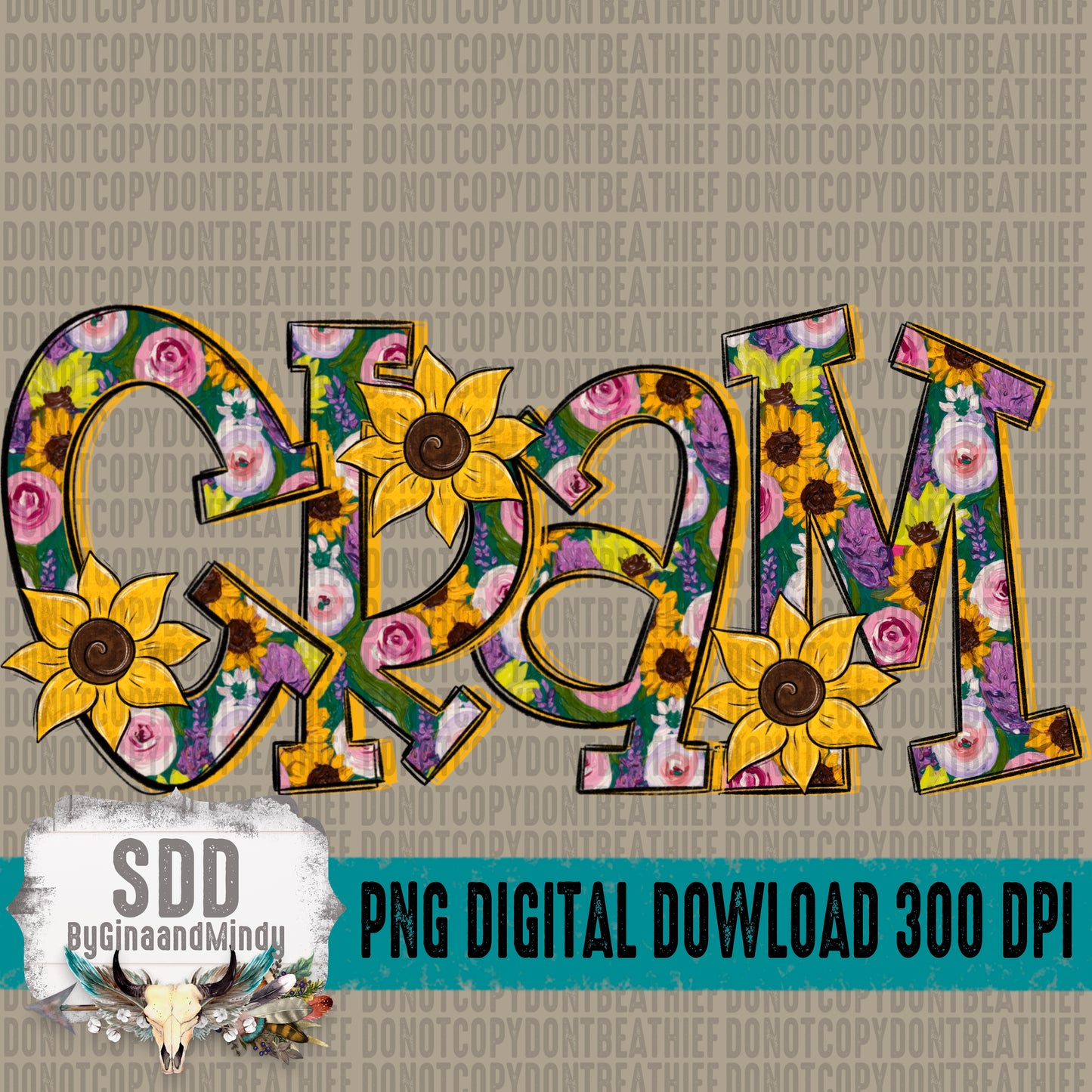 Floral Sunflowers; Gram