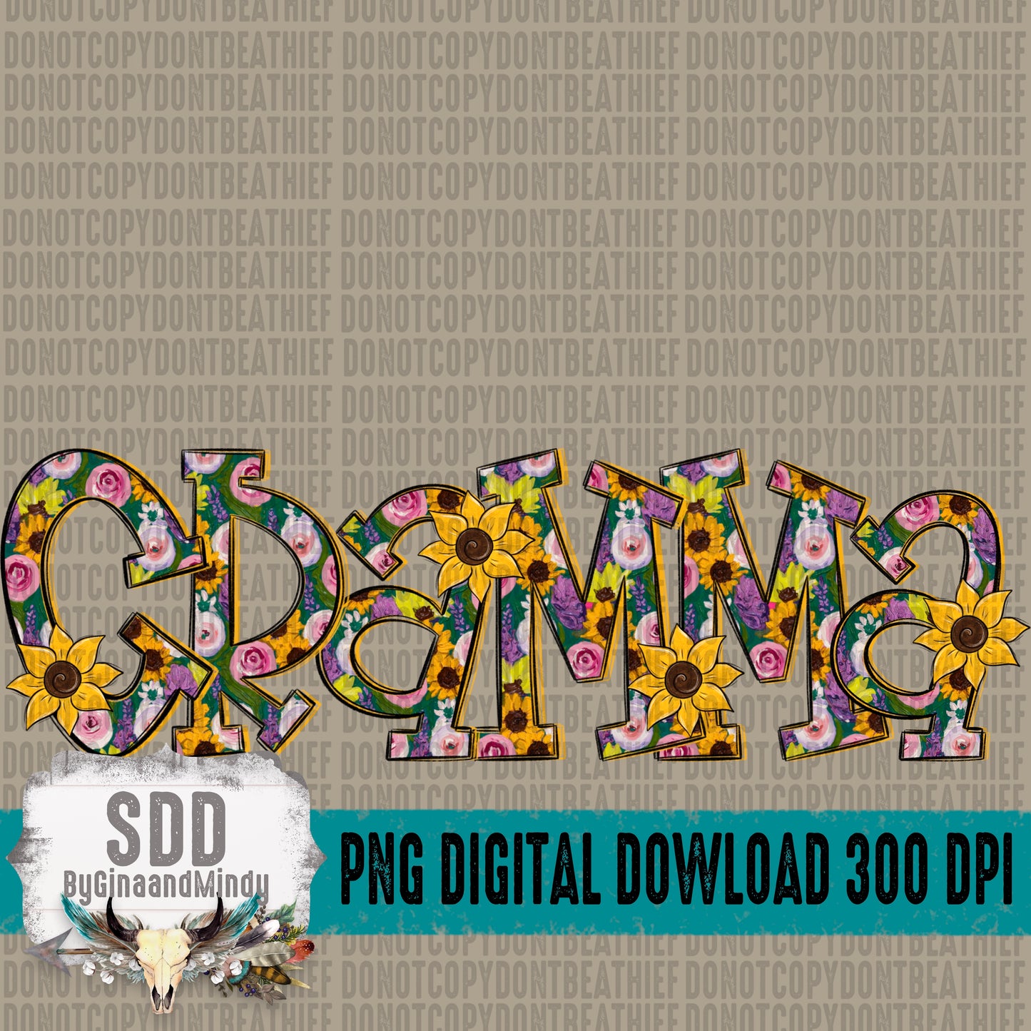 Floral Sunflowers; Gramma