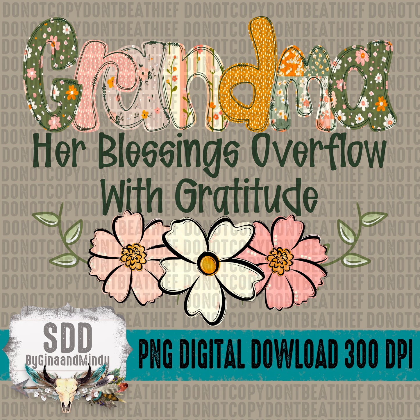 Boho Floral; Grandma