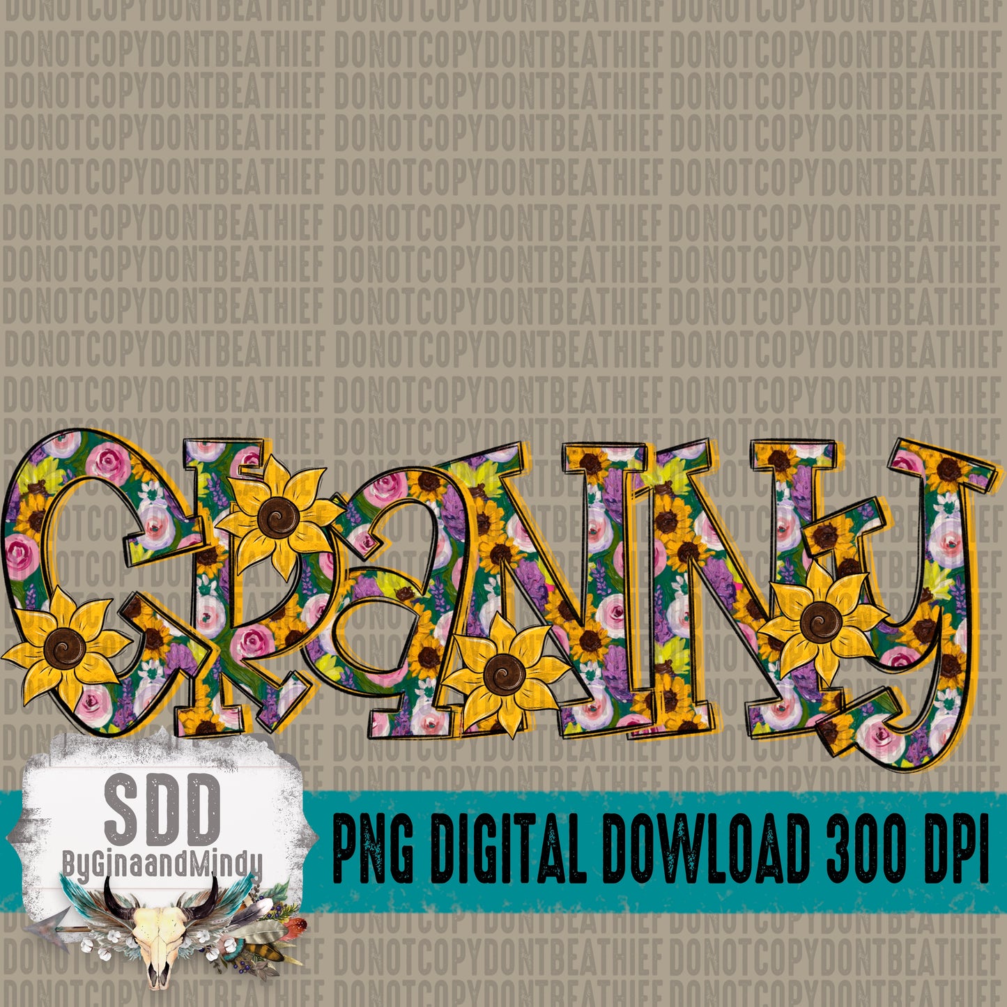 Floral Sunflowers; Granny