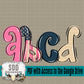 Grunge 4th of July Doodle Alpha Set (4 Set Uppercase & Lowercase, 0-9, + Special Characters)