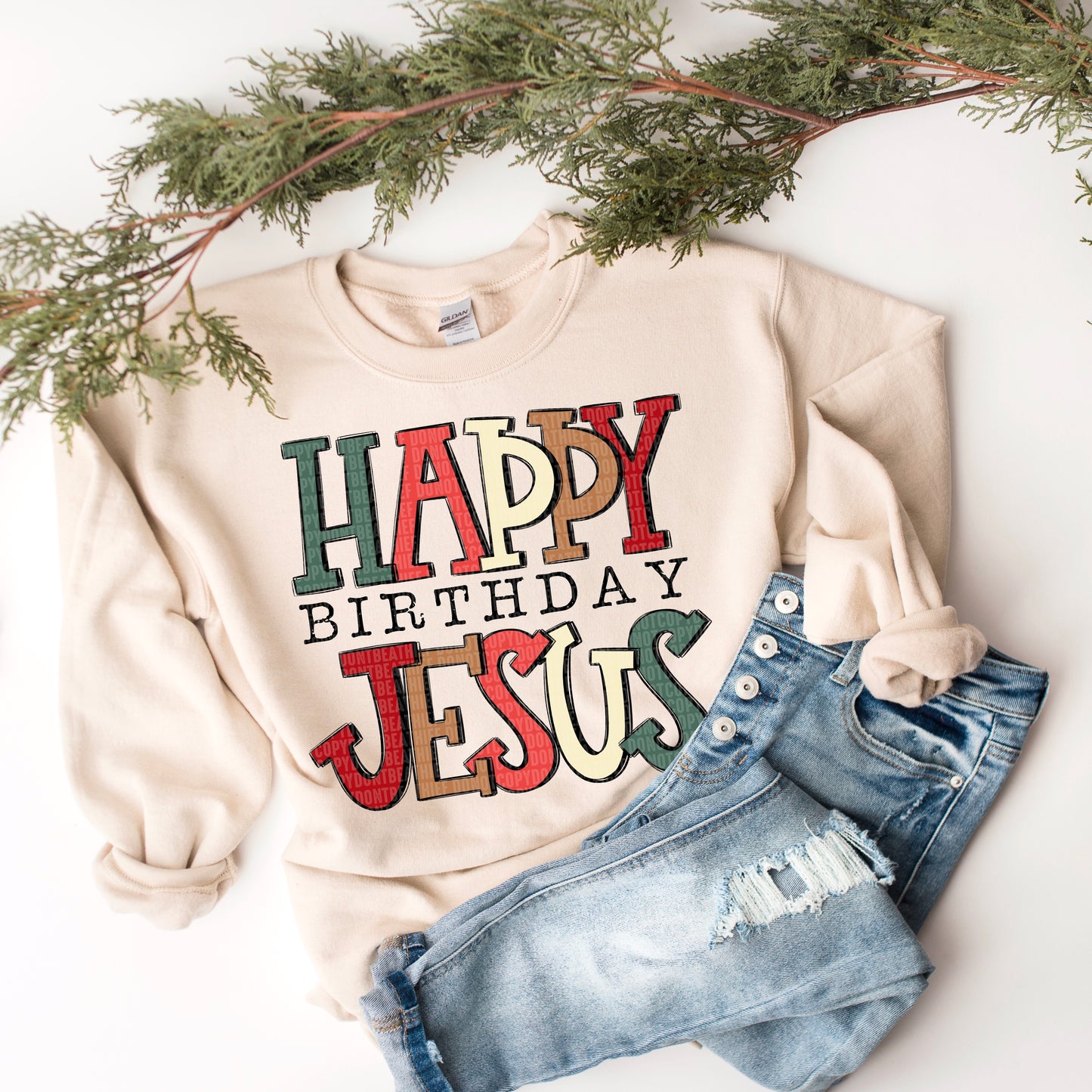 Happy Birthday Jesus Doodle Letters