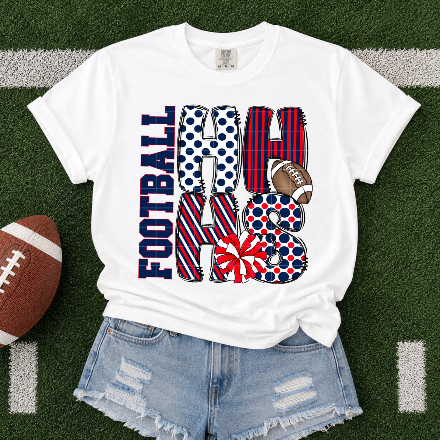 School Initials Football Custom
