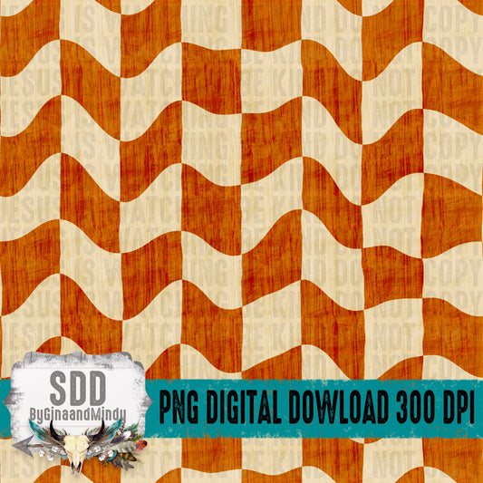 Wavy Orange Checkered Seamless Bundle