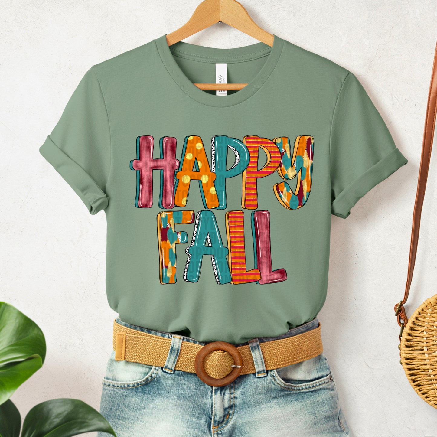 Happy Fall Grunge Doodle Letters