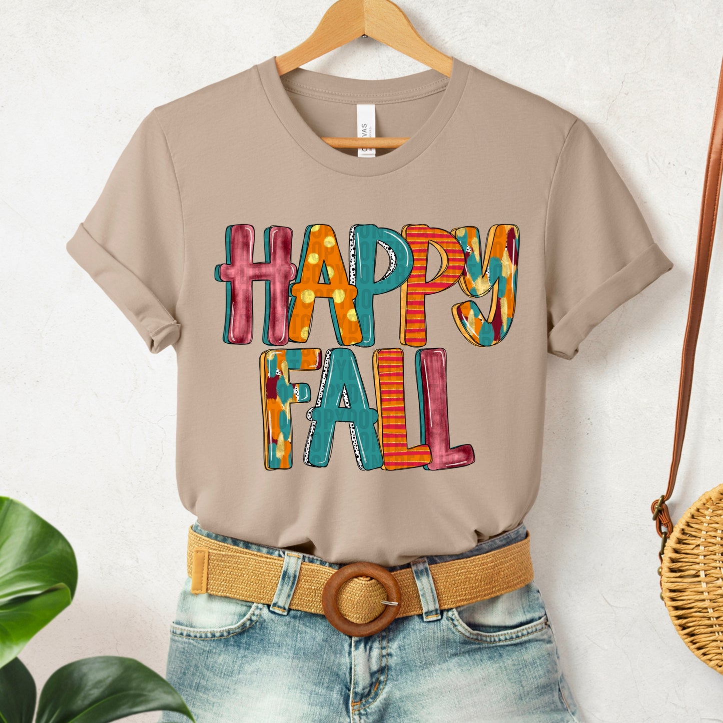 Happy Fall Grunge Doodle Letters