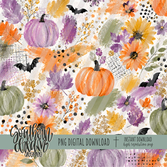 Harvest Hues Pumpkins Digital Paper (Not Seamless)