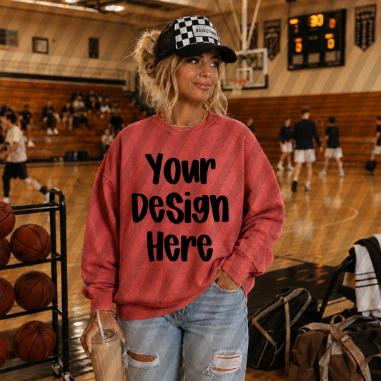 Heather Red Basketball Mockup