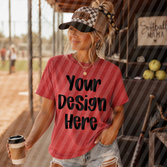 Heather Red Tee Softball