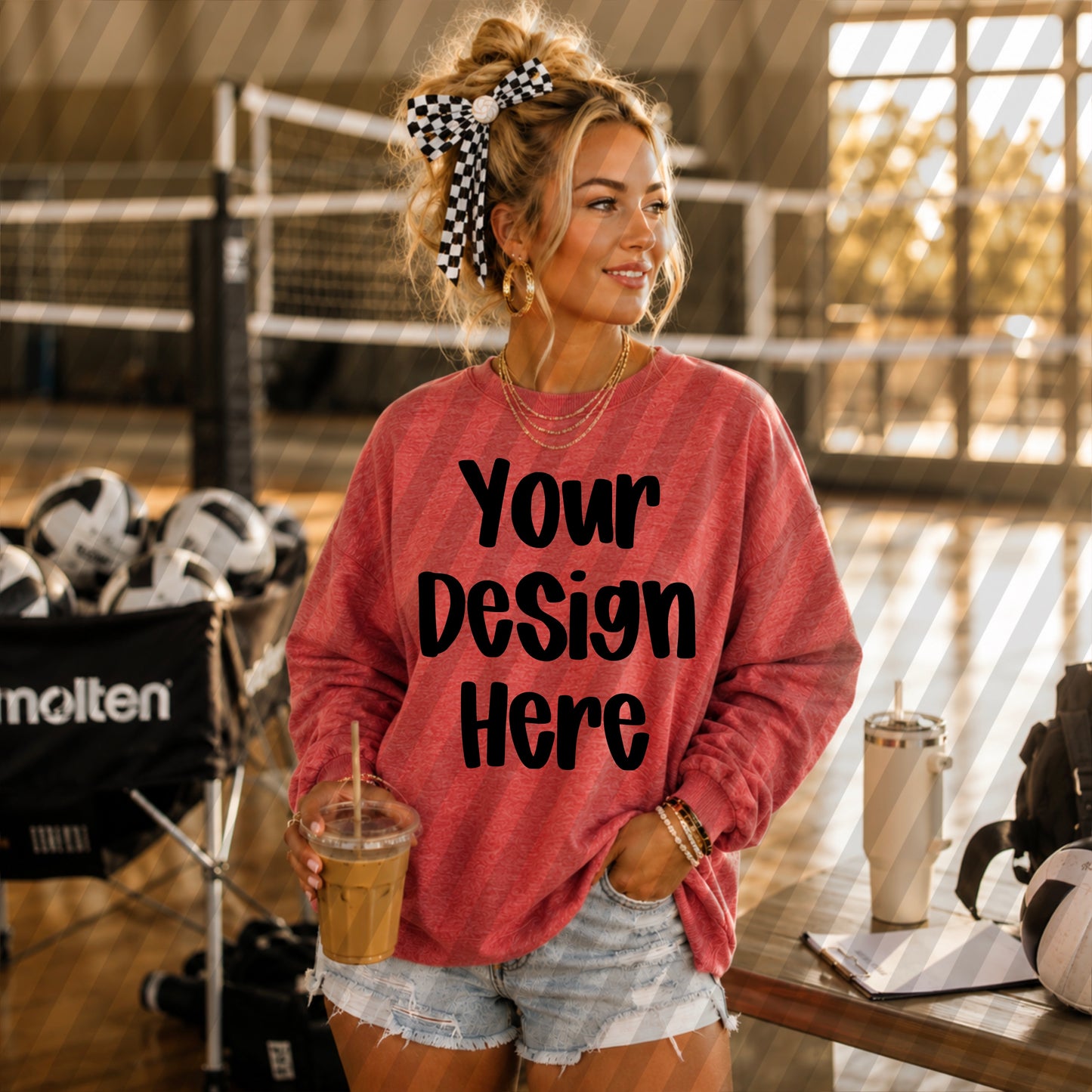 Heather Red Volleyball Mockup