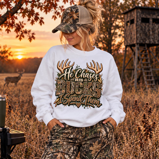 He Chases His Bucks I Spend Them