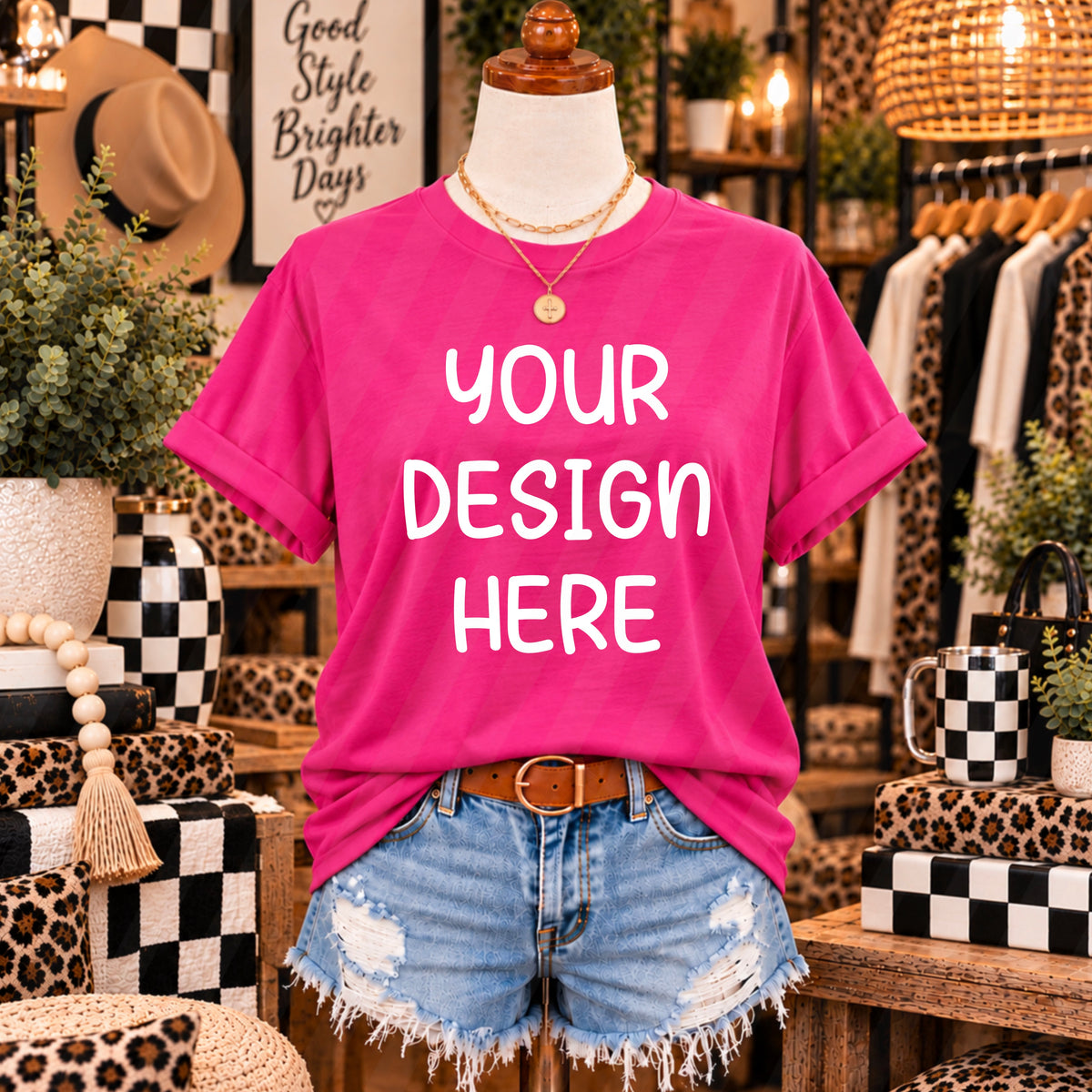 Heliconia Pink Boutique Mannequin Mockup