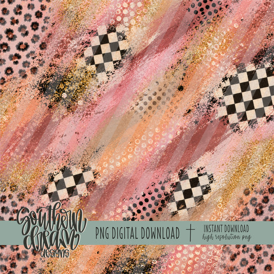 Hello Boho Mixed Media Digital Paper (Not Seamless)