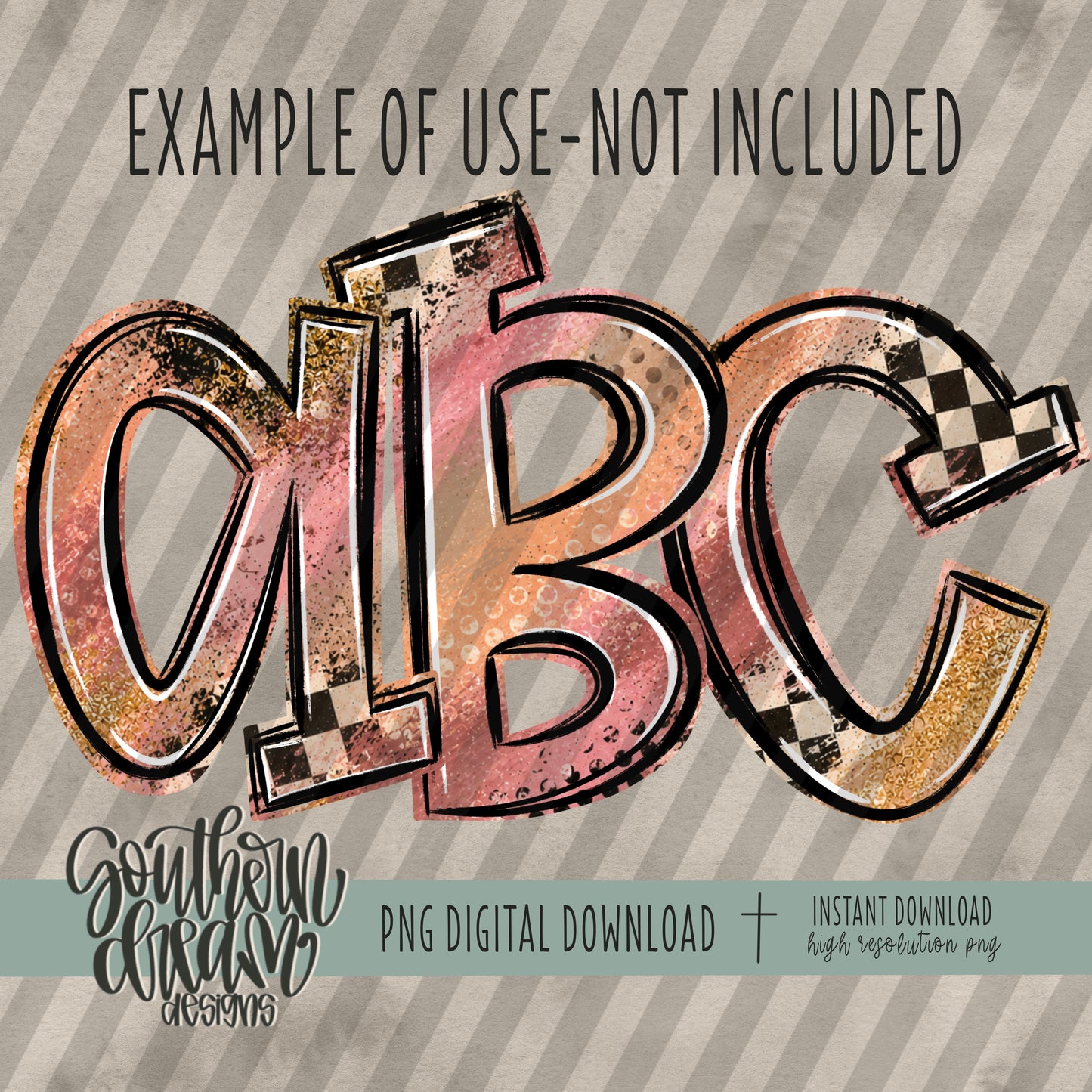 Hello Boho Mixed Media Digital Paper (Not Seamless)