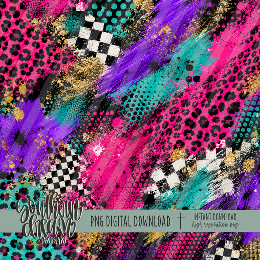 Hello Neons Mixed Media Digital Paper (Not Seamless)
