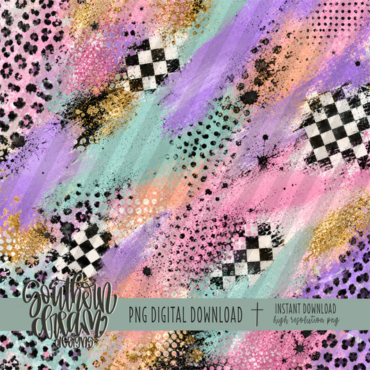Hello Pastels Mixed Media Digital Paper (Not Seamless)