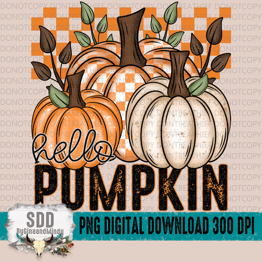 Hello Pumpkin Checkered