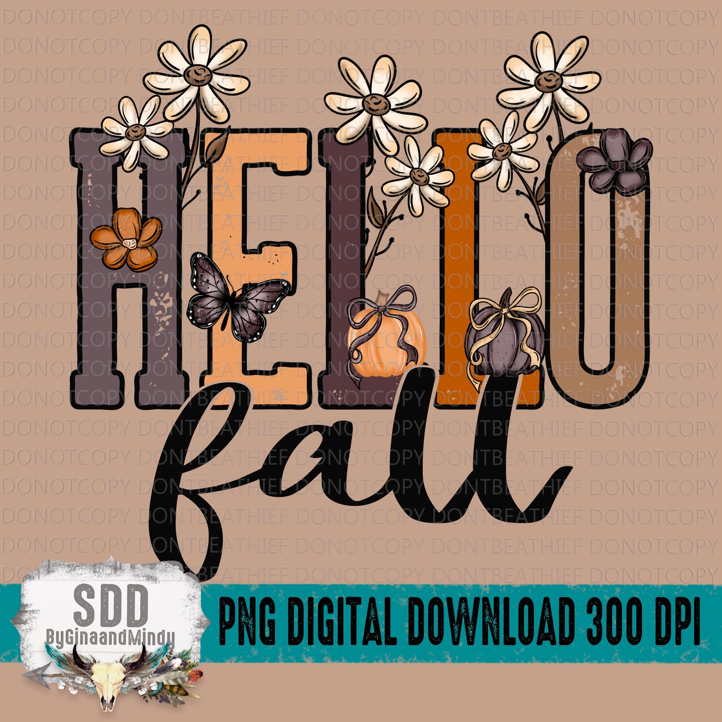 Hello Fall Doodle Florals
