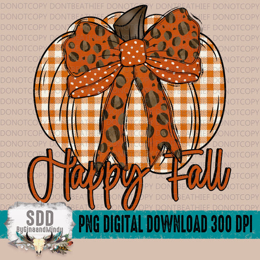 Hello Fall Plaid Pumpkin