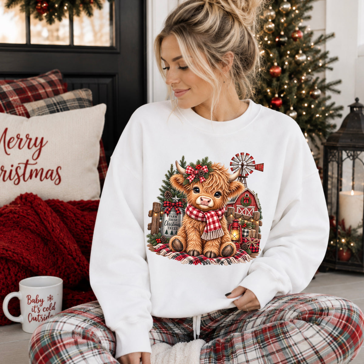 Christmas Highland Cow