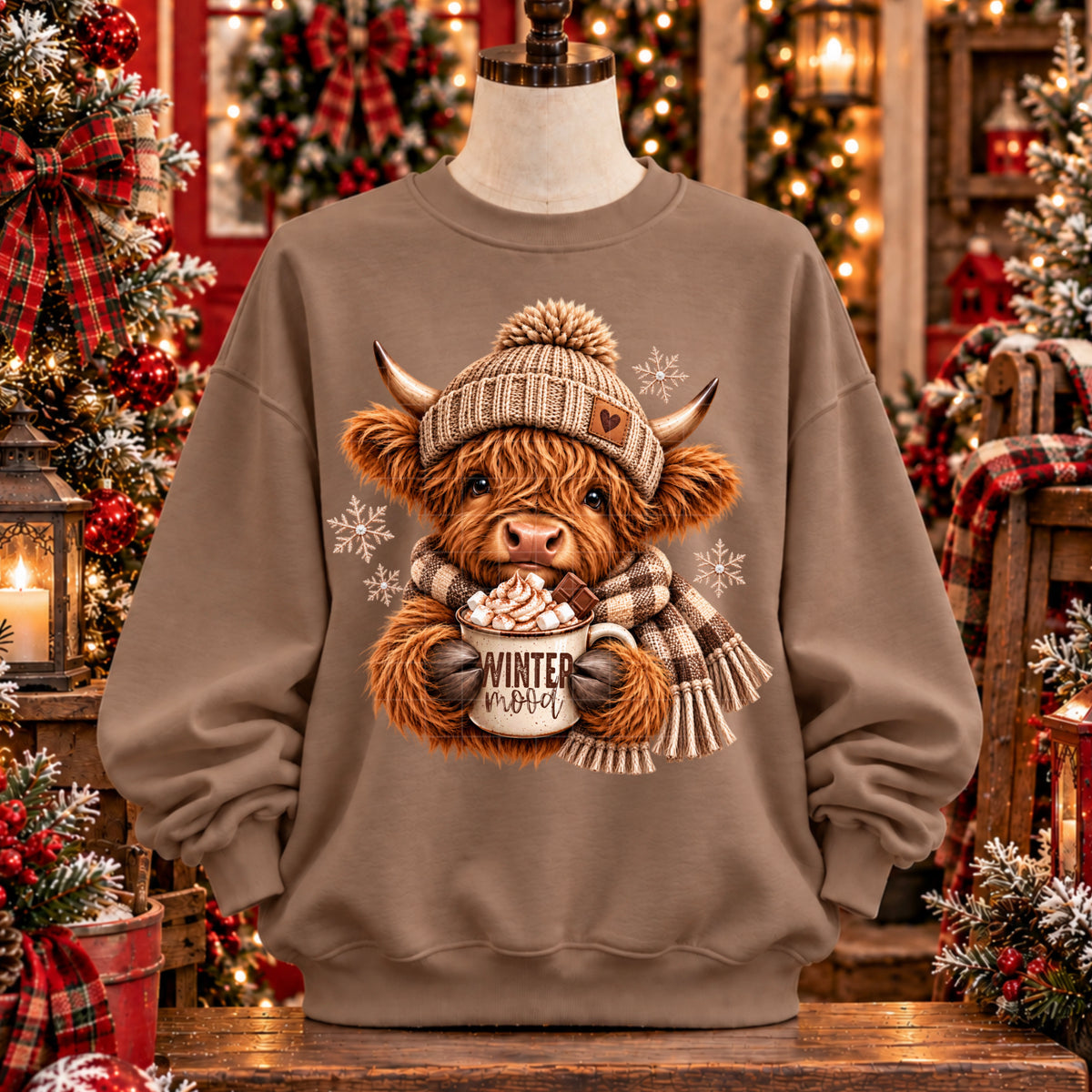 Highland Cow Winter Cocoa