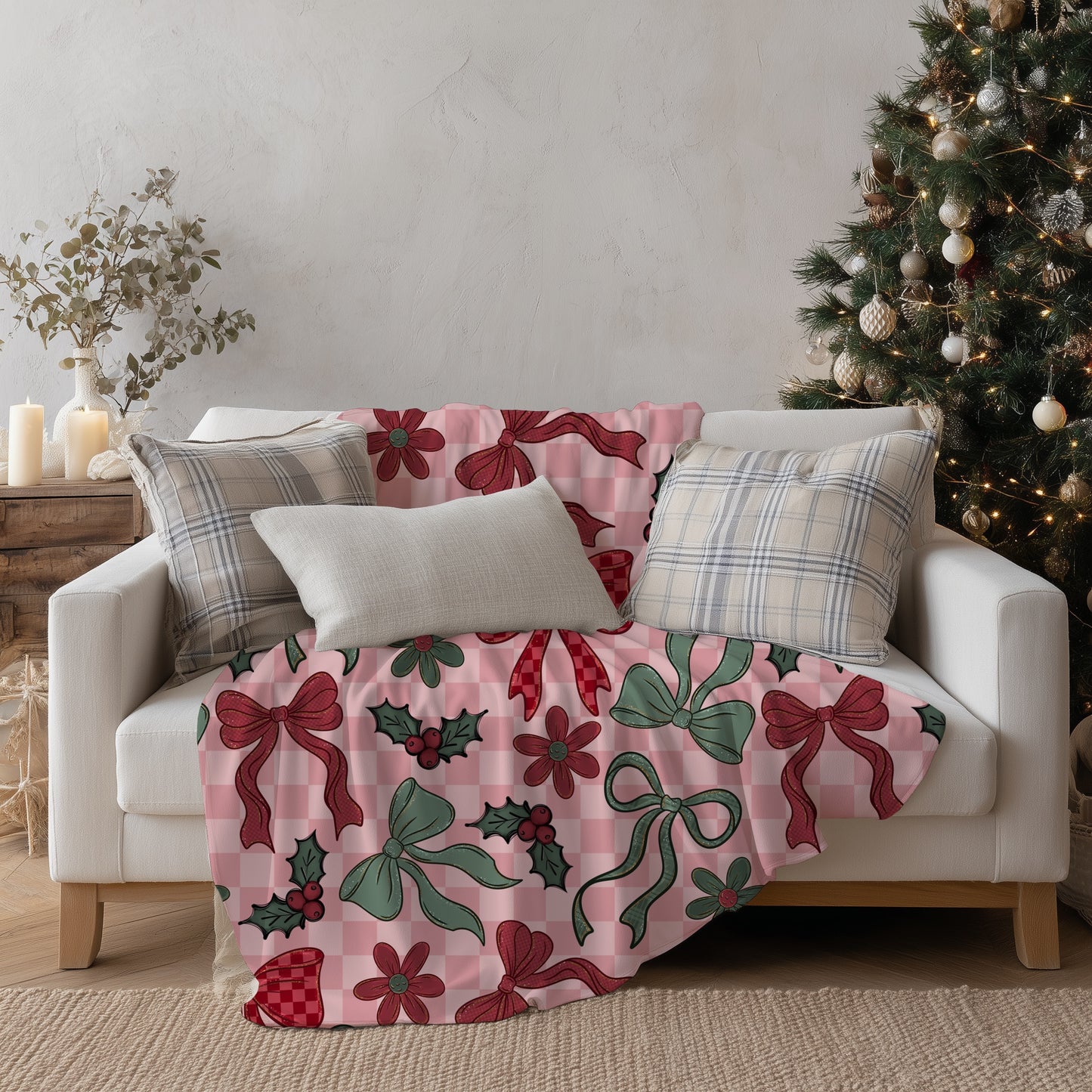 Christmas Bows & Holly Seamless Bundle