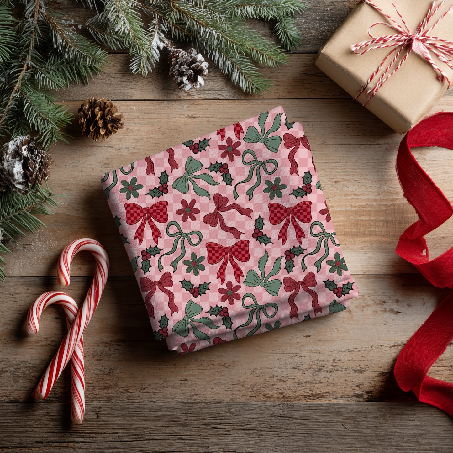 Christmas Bows & Holly Seamless Bundle
