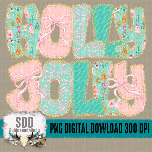 Pastel and Faux Lace Holly Jolly