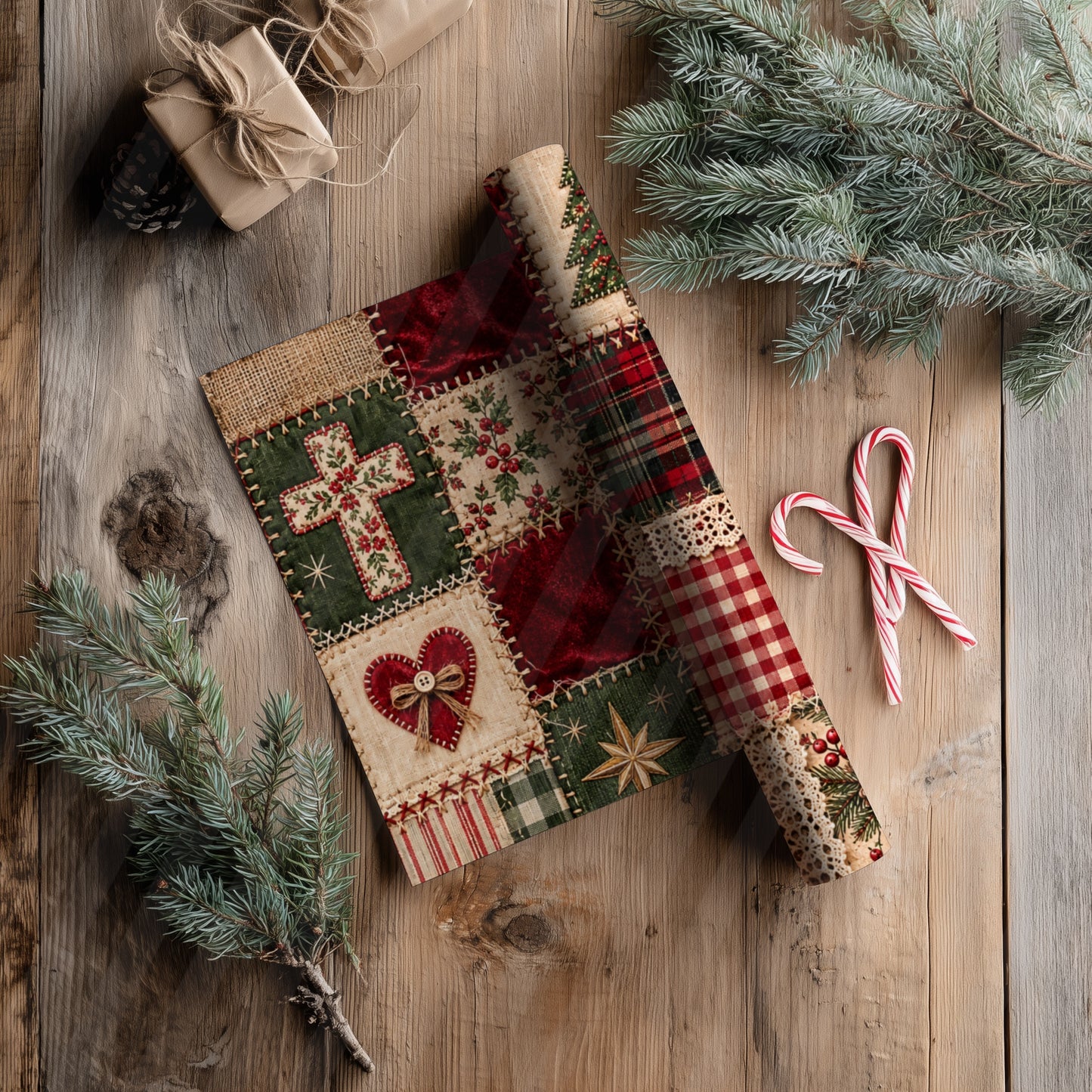 A Homespun Christmas Digital Paper BUNDLE (Not Seamless)