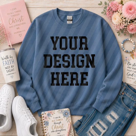 Indigo Blue Crew Sweatshirt (Faith/Christian)