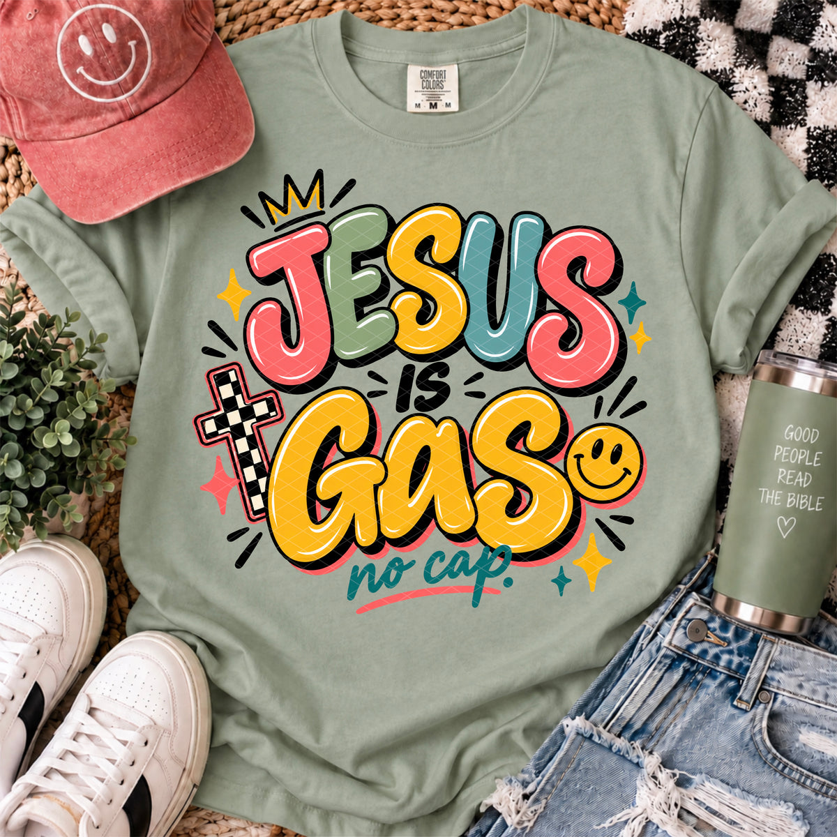 Jesus is Gas Boho Colors