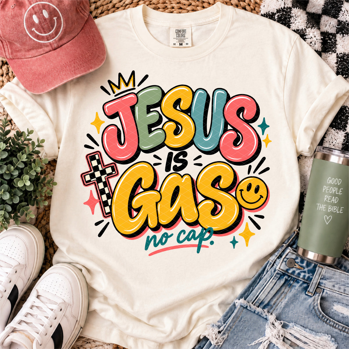 Jesus is Gas Boho Colors