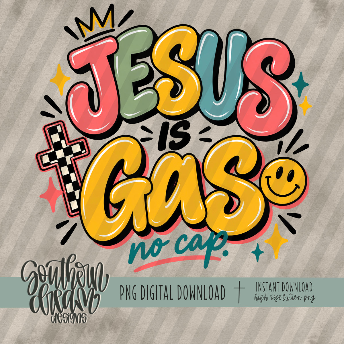 Jesus is Gas Boho Colors